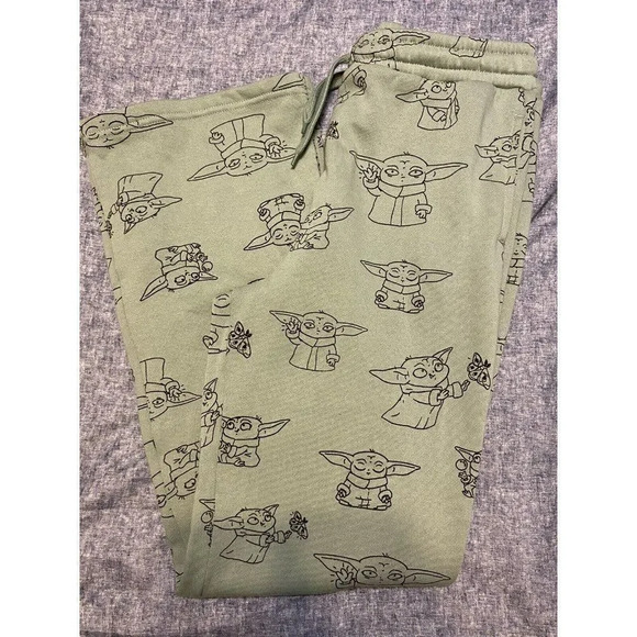 WOMENS STAR WARS BABY YODA PANTS SIZE MEDIUM PERFECT CONDITION - Picture 1 of 7